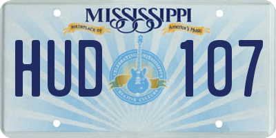 MS license plate HUD107