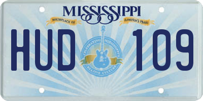 MS license plate HUD109