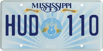 MS license plate HUD110