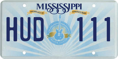 MS license plate HUD111