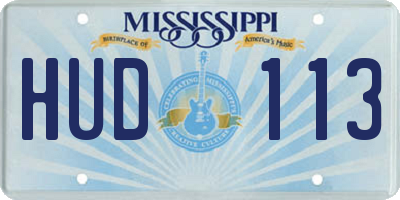 MS license plate HUD113