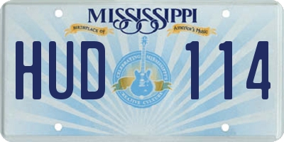 MS license plate HUD114