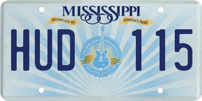 MS license plate HUD115