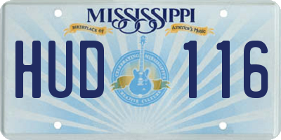 MS license plate HUD116