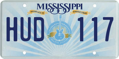 MS license plate HUD117