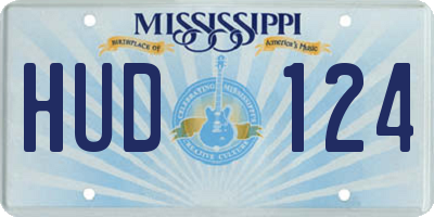 MS license plate HUD124