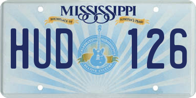 MS license plate HUD126