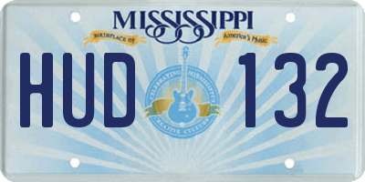 MS license plate HUD132