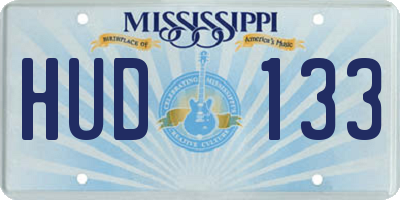 MS license plate HUD133