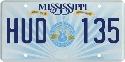 MS license plate HUD135
