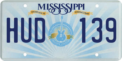 MS license plate HUD139