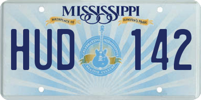 MS license plate HUD142