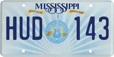 MS license plate HUD143