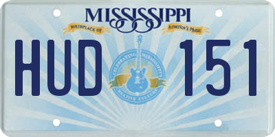 MS license plate HUD151
