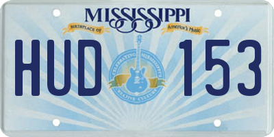 MS license plate HUD153