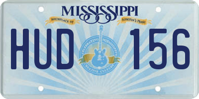 MS license plate HUD156