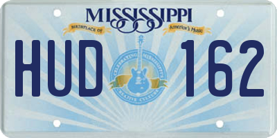 MS license plate HUD162