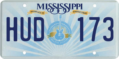 MS license plate HUD173