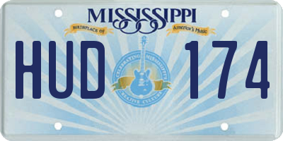 MS license plate HUD174