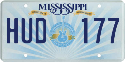 MS license plate HUD177