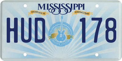 MS license plate HUD178