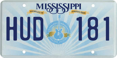 MS license plate HUD181