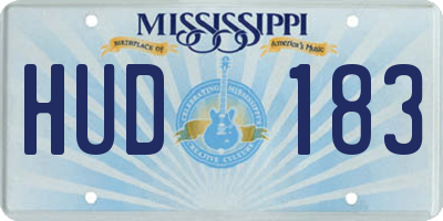 MS license plate HUD183