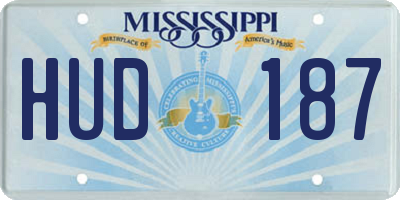 MS license plate HUD187