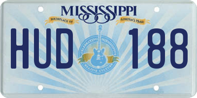 MS license plate HUD188