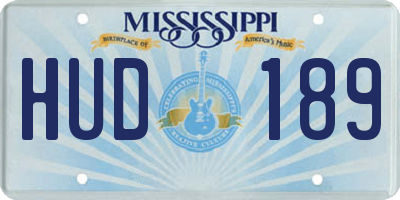 MS license plate HUD189
