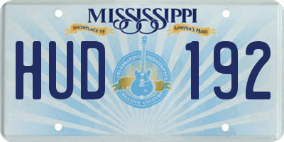 MS license plate HUD192