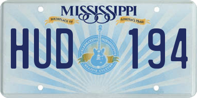 MS license plate HUD194
