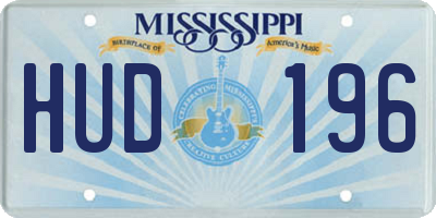 MS license plate HUD196