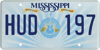 MS license plate HUD197