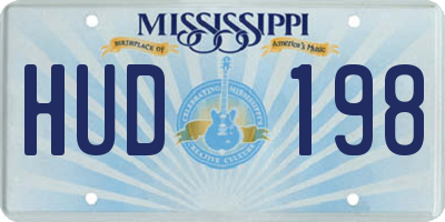 MS license plate HUD198