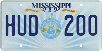 MS license plate HUD200