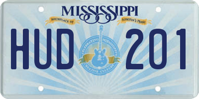 MS license plate HUD201