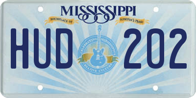 MS license plate HUD202