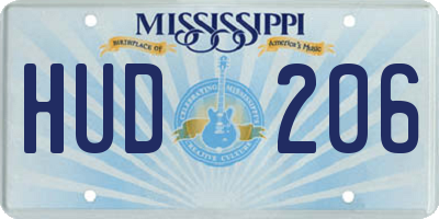 MS license plate HUD206
