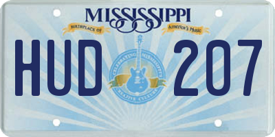 MS license plate HUD207