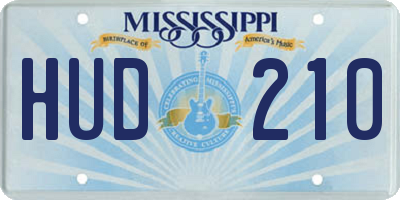 MS license plate HUD210