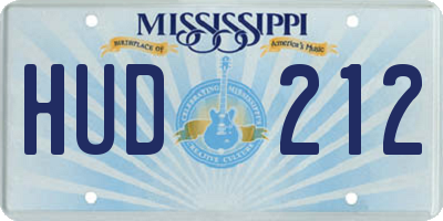 MS license plate HUD212
