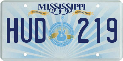 MS license plate HUD219