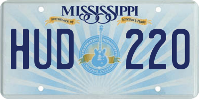 MS license plate HUD220