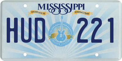 MS license plate HUD221