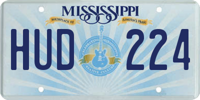 MS license plate HUD224
