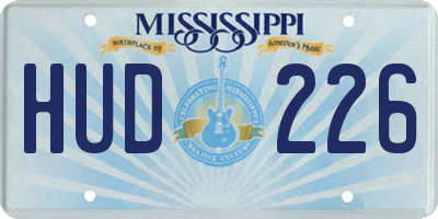 MS license plate HUD226