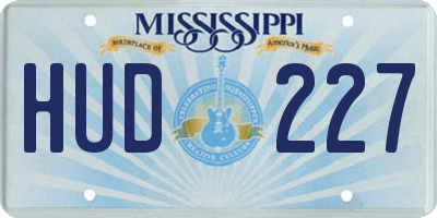 MS license plate HUD227
