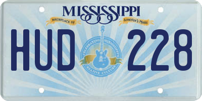 MS license plate HUD228