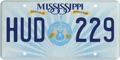 MS license plate HUD229